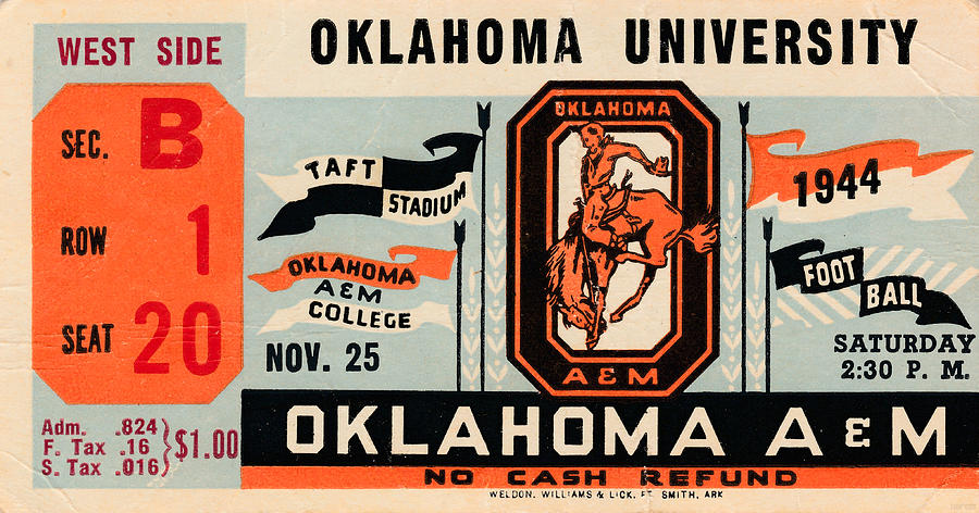 1944 Oklahoma vs. Oklahoma AM Photograph by Row One Brand