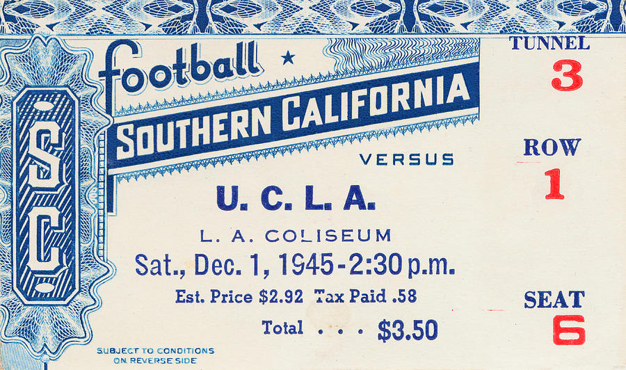 1945 USC vs. UCLA Mixed Media by Row One Brand