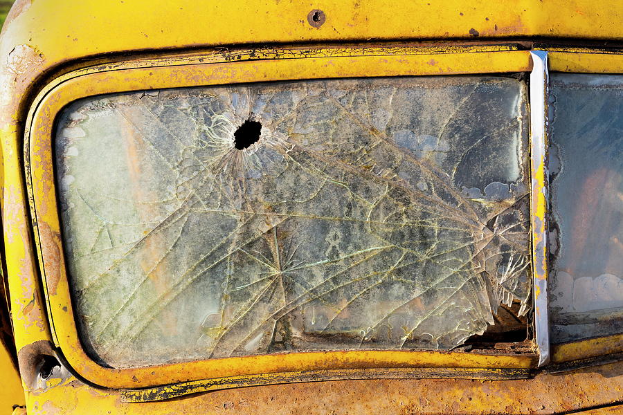 1946 Chevy Truck Broken Front Window Photograph by Art Whitton