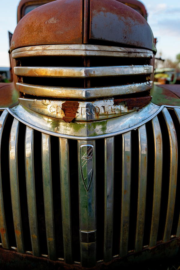 1946 Chevy Truck Chrome Grill Photograph by Art Whitton