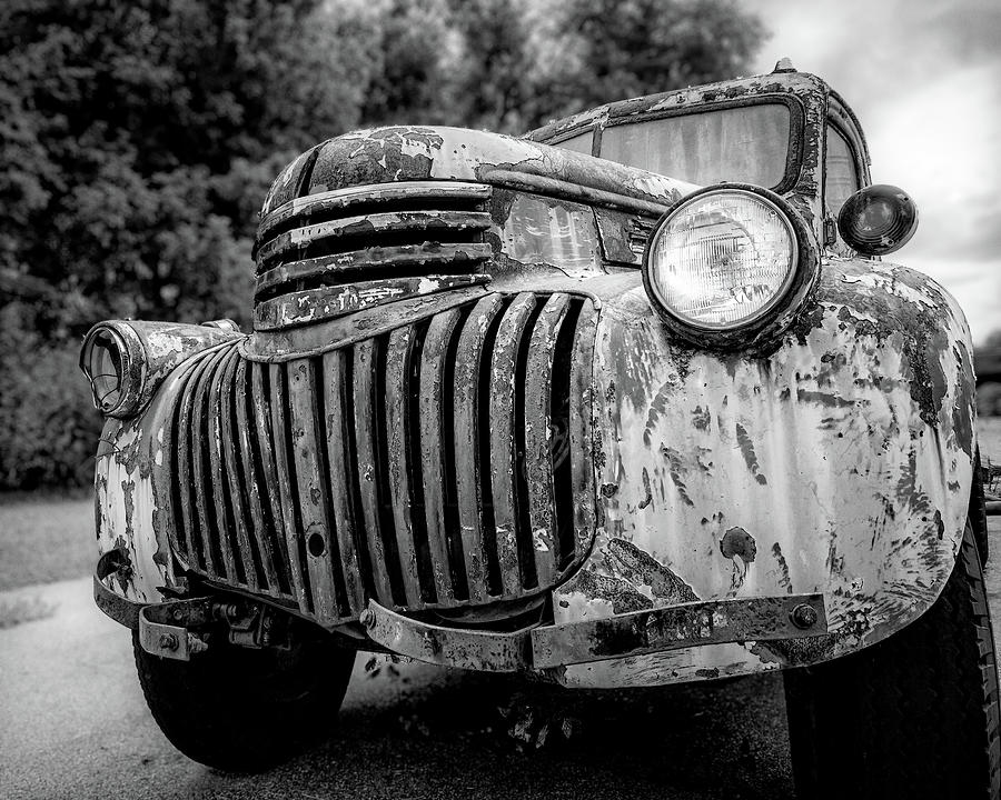 1946 Chevy Work Truck - Monochrome Photograph by Jon Woodhams
