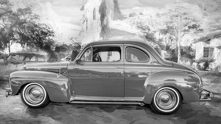 1946 Red Ford Super Deluxe Coupe V8 X115 Photograph by Rich Franco