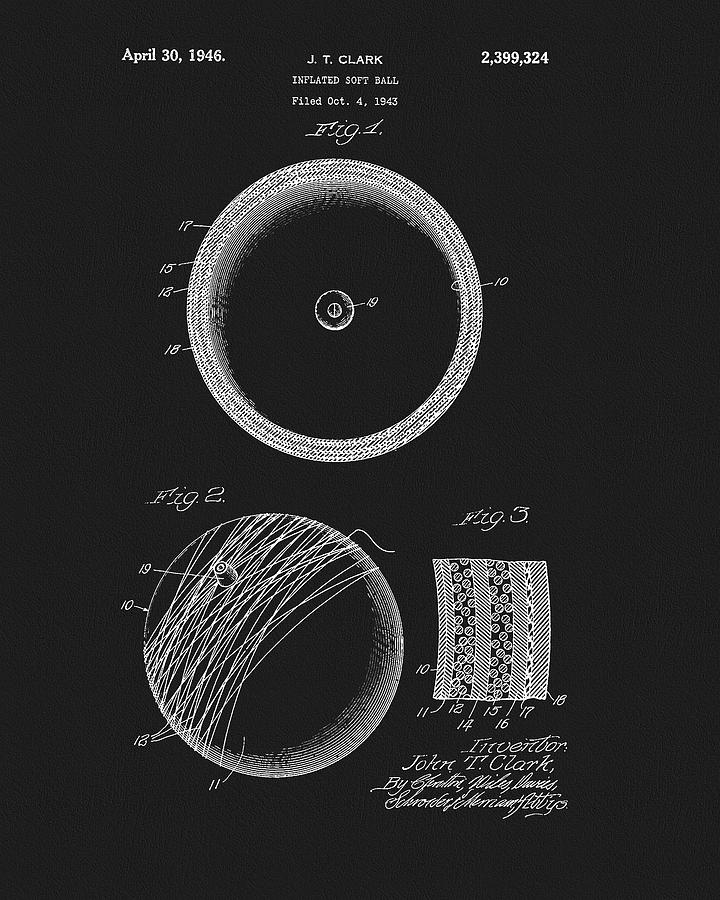 1946 Softball Patent Drawing