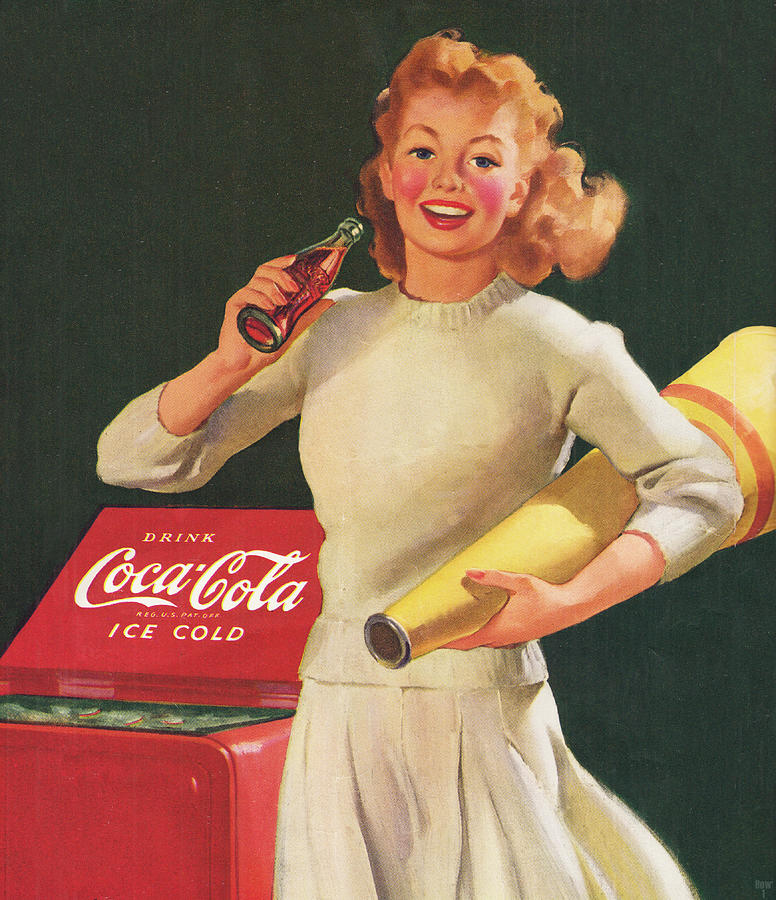 1947 Coke Advertisement Art Mixed Media By Row One Brand - Fine Art America