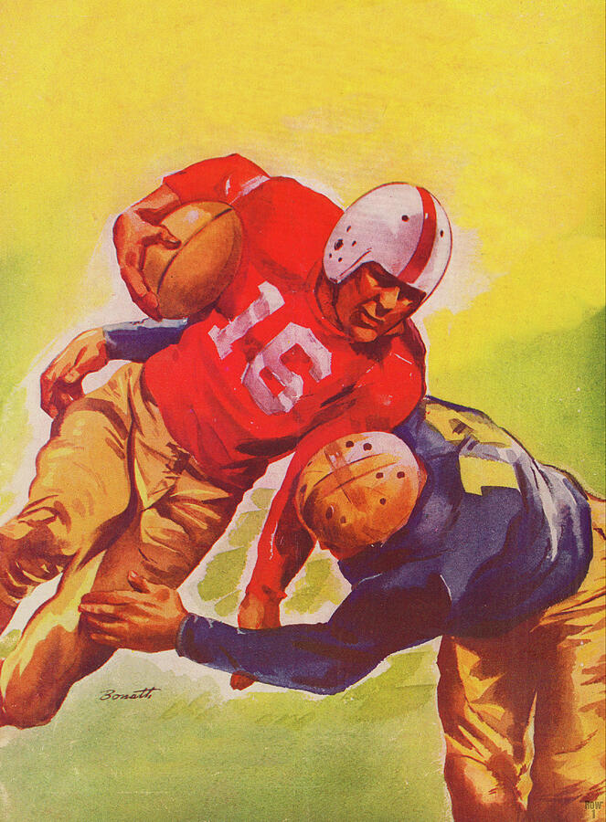 1947 Football Art Mixed Media by Row One Brand - Fine Art America