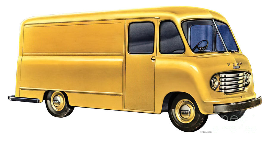 1947 Ford Transit Bus Painting by Retrographs
