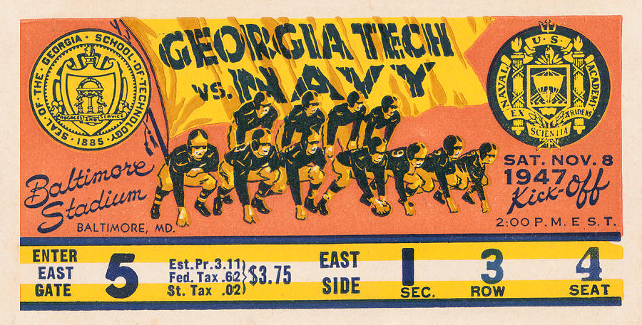 1947 Georgia Tech vs. Navy Mixed Media by Row One Brand
