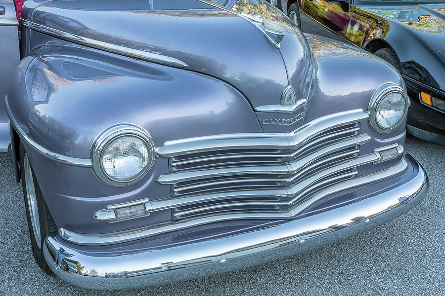 1947 Grey Plymouth Special Deluxe 4 Door X100 Photograph by Rich Franco