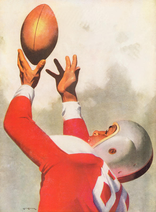 1947 Lon Keller Vintage Football Art Mixed Media by Row One Brand