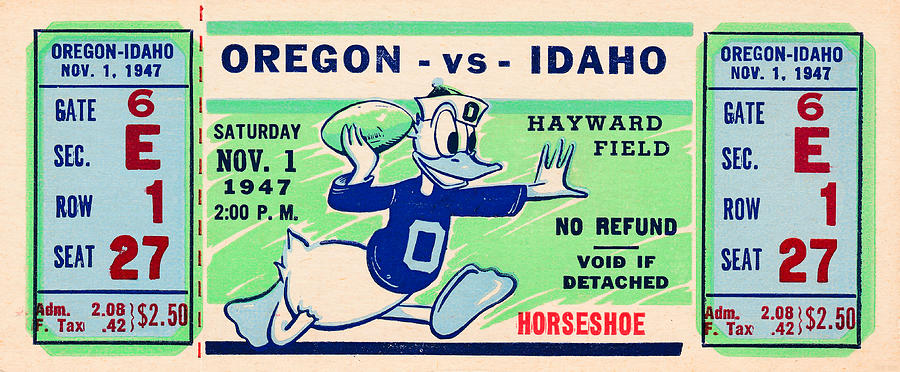 1947 Oregon vs. Idaho Mixed Media by Row One Brand