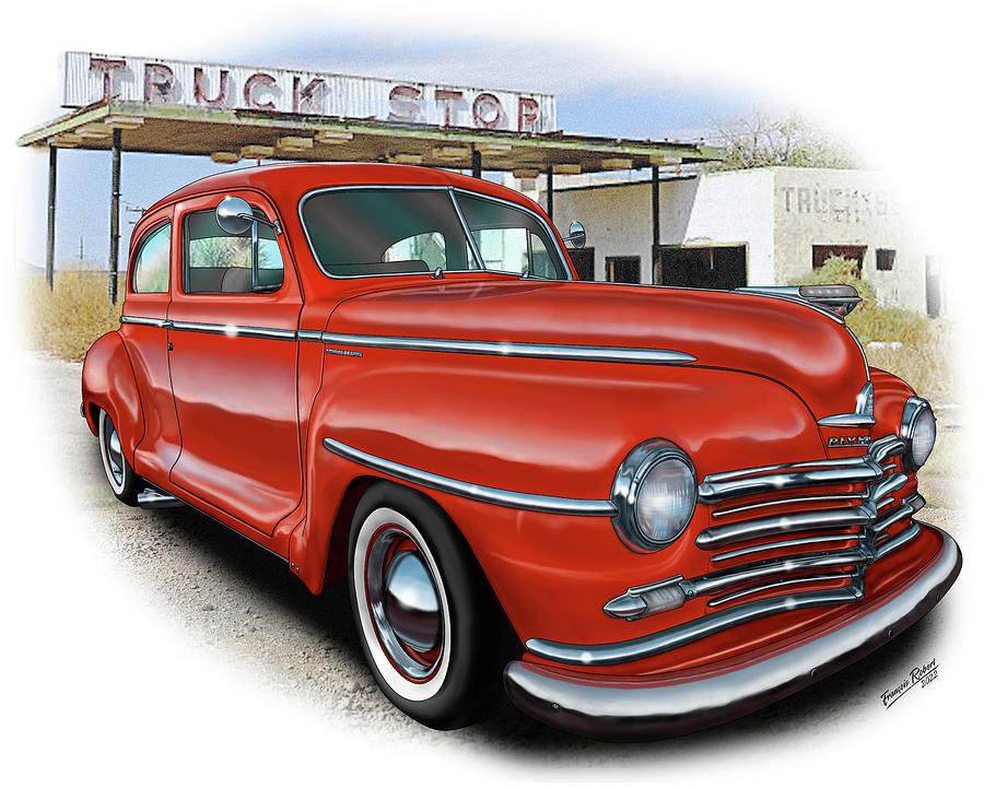 1947 Plymouth Deluxe Digital Art by Francois Robert