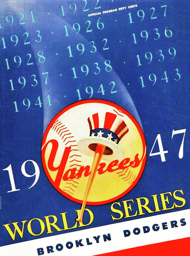 1947 World Series Baseball Program Art Mixed Media by Row One Brand