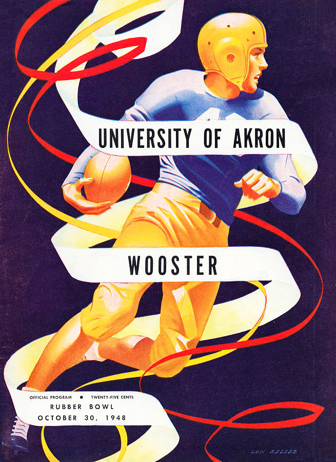 1948 Akron vs. Wooster Mixed Media by Row One Brand