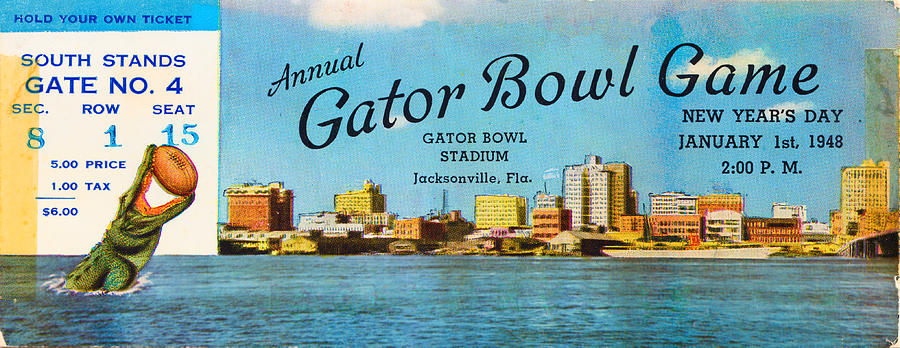 1948 Gator Bowl Maryland vs. Georgia Mixed Media by Row One Brand