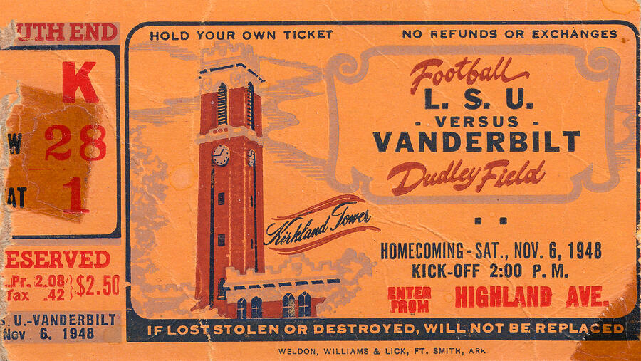 1948 LSU vs. Vanderbilt Mixed Media by Row One Brand