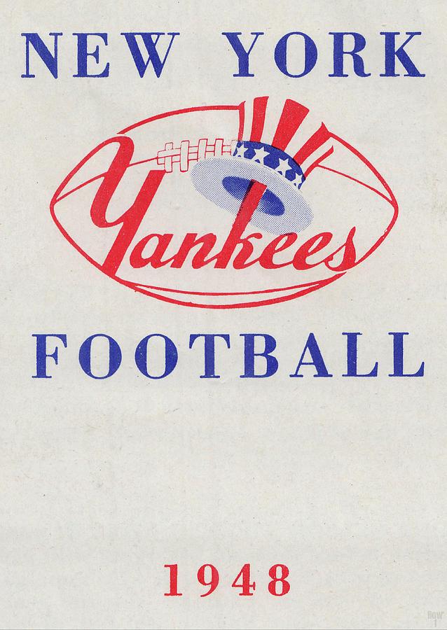 1948 New York Yankees Football Art Mixed Media by Row One Brand