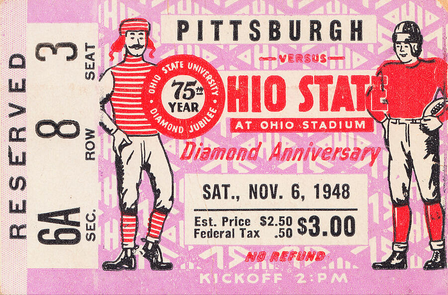 1948 Pittsburgh vs. Ohio State Mixed Media by Row One Brand