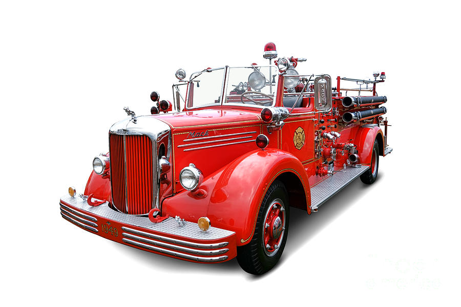 1949 Mack Fire Truck Photograph by Olivier Le Queinec