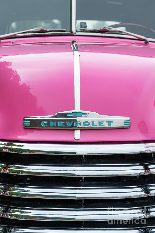 1949 Pink Chevrolet Panel Van Front End Photograph by Tim Gainey