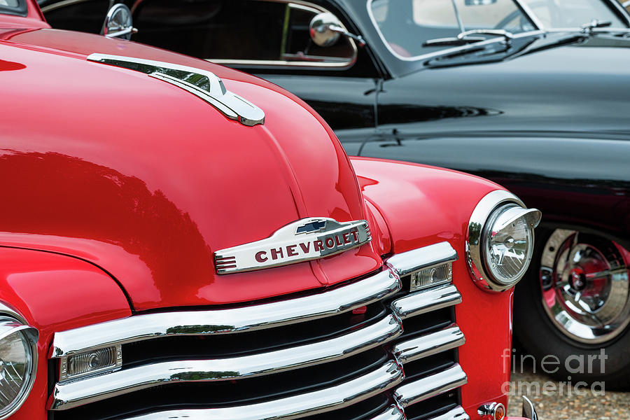 1949 Red Chevrolet Pick Up Front End Photograph by Tim Gainey