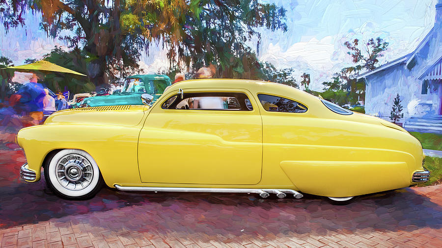 1949 Yellow Mercury Club Coupe X144 Photograph by Rich Franco