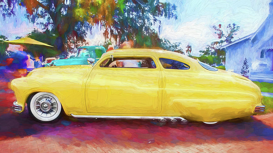 1949 Yellow Mercury Club Coupe X142 Photograph by Rich Franco