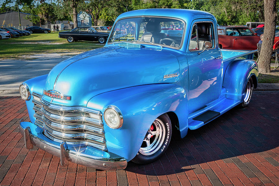 1950 Blue Chevrolet 5 Window Pick Up Truck 3100 Series X162 Photograph by Rich Franco