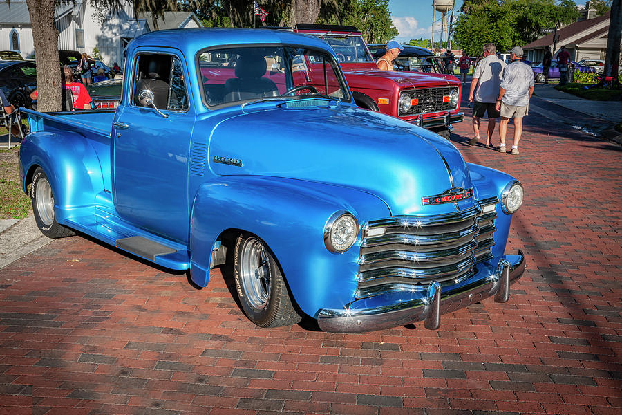 1950 Blue Chevrolet 5 Window Pick Up Truck 3100 Series X167 Photograph by Rich Franco