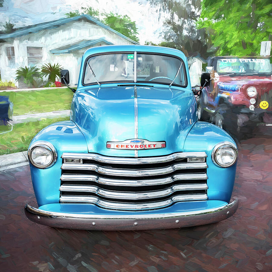 1950 Blue Chevrolet Pick Up Truck 3100 series X101 Photograph by Rich Franco