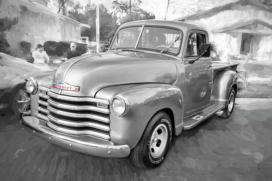 Vintage Photograph - 1950 Blue Chevrolet Pick Up Truck 3100 series X105 by Rich Franco
