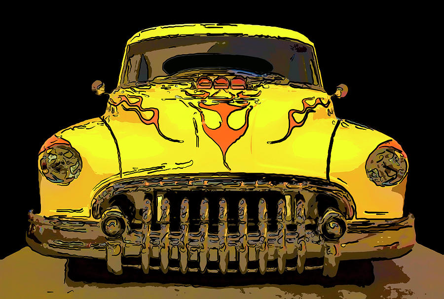 Buick Drawing - 1950 Buick Sedanette Digital drawing by Flees Photos