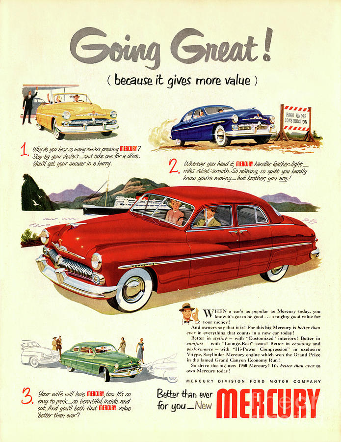 1950 Mercury Ad Photograph by Ron Long