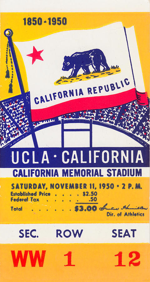 1950 UCLA vs. California Drawing by Row One Brand