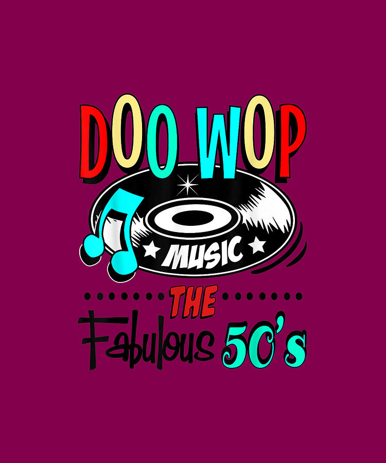 1950s Doo Wop Retro 50s Sock Hop Rock N Roll Rockabilly T-shirt Drawing ...