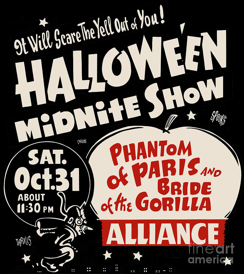 1950s Halloween Spook Show Poster Digital Art by Ron Art