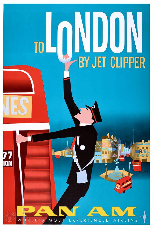 London by Clipper England Great Britain Vintage Travel Advertisement Poster 3 