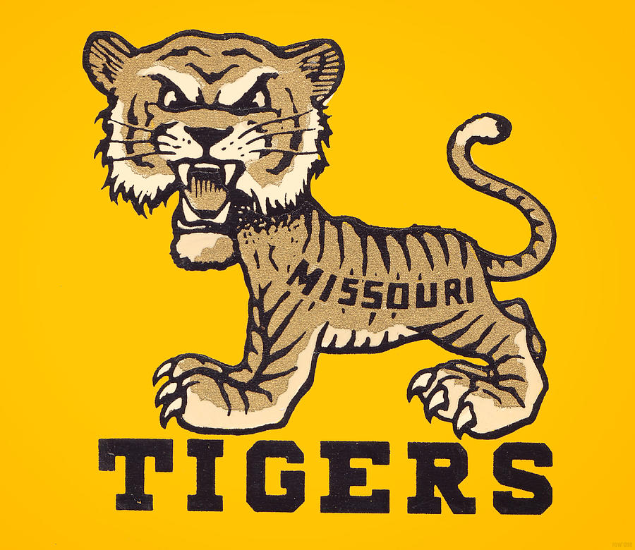 1950s Missouri Tiger Art Mixed Media by Row One Brand