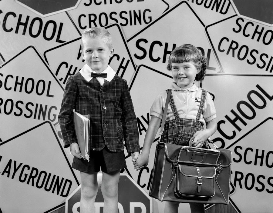 1950s Montage Of Boy And Girl In Plaid Jacket And Skirt Holding Hands Looking At Camera Superimposed Photograph by Panoramic Images 1950s Montage Of Boy And Girl In Plaid Jacket And Skirt Holding Hands Looking At Camera Superimposed Photograph by Panoramic Images