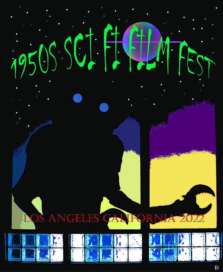 1950s Sci Fi Film Fest Poster Mixed Media