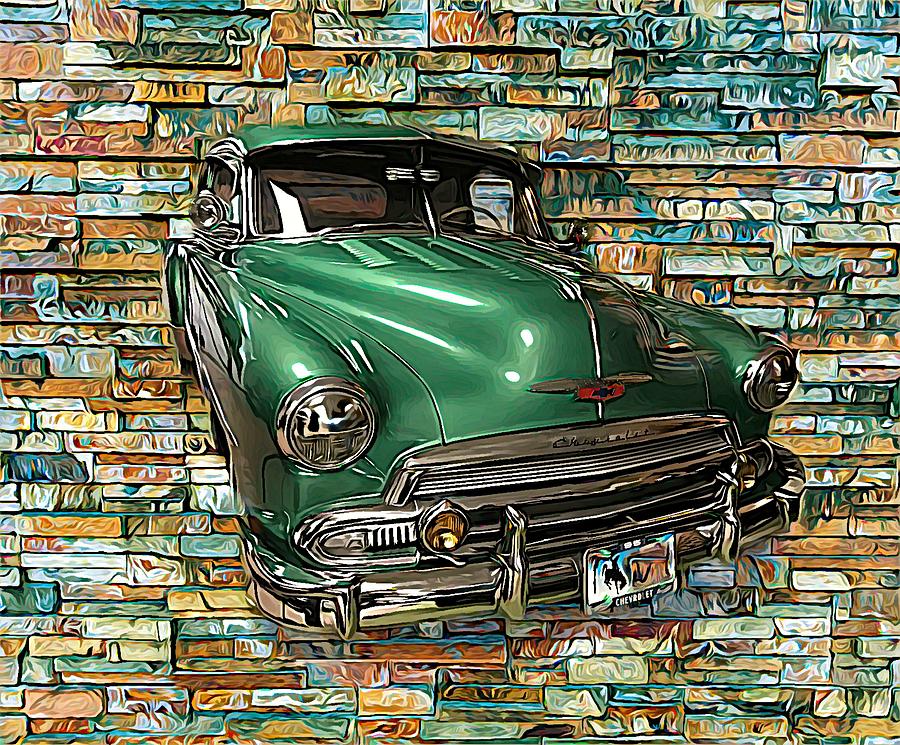 1951 Chevrolet On The Wall Mixed Media by Joan Stratton