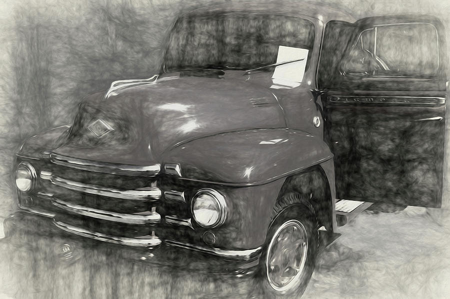 1951 Diamond T Truck Sketch Photograph by Cathy Anderson