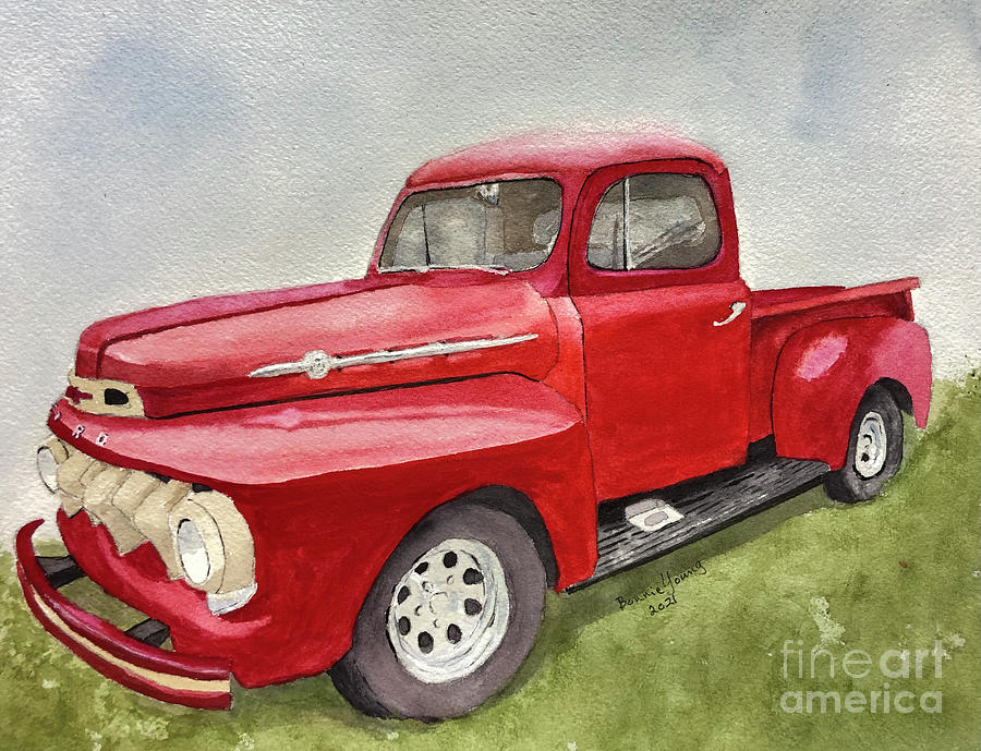 1951 Ford F1 Painting by Bonnie Young - Fine Art America