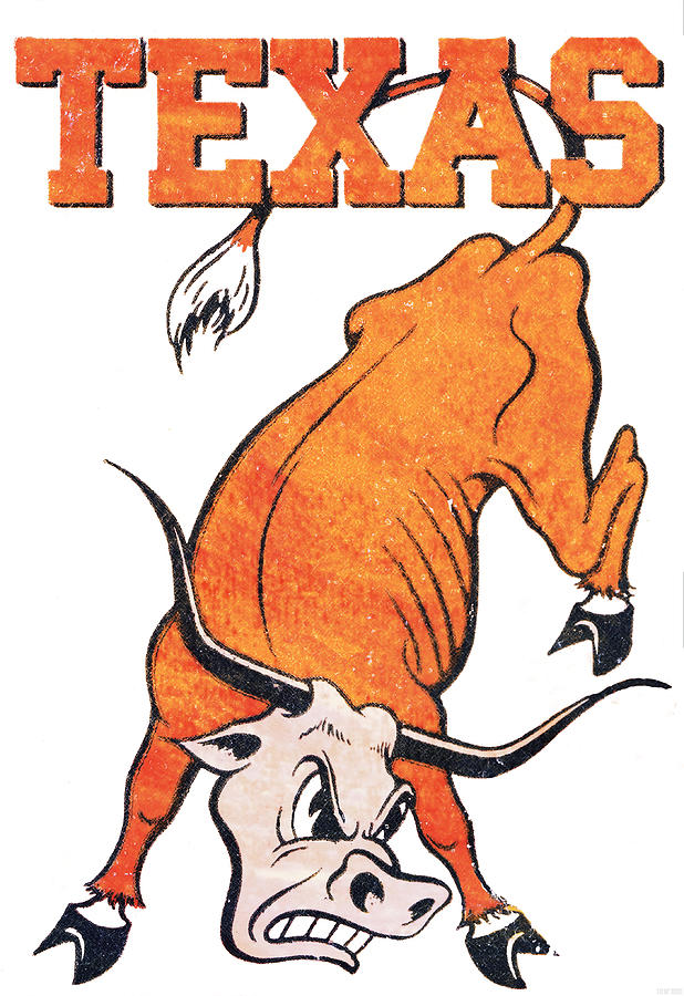 1951 Texas Longhorns Art Mixed Media by Row One Brand