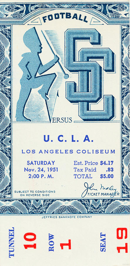 1951 UCLA vs. USC Mixed Media by Row One Brand