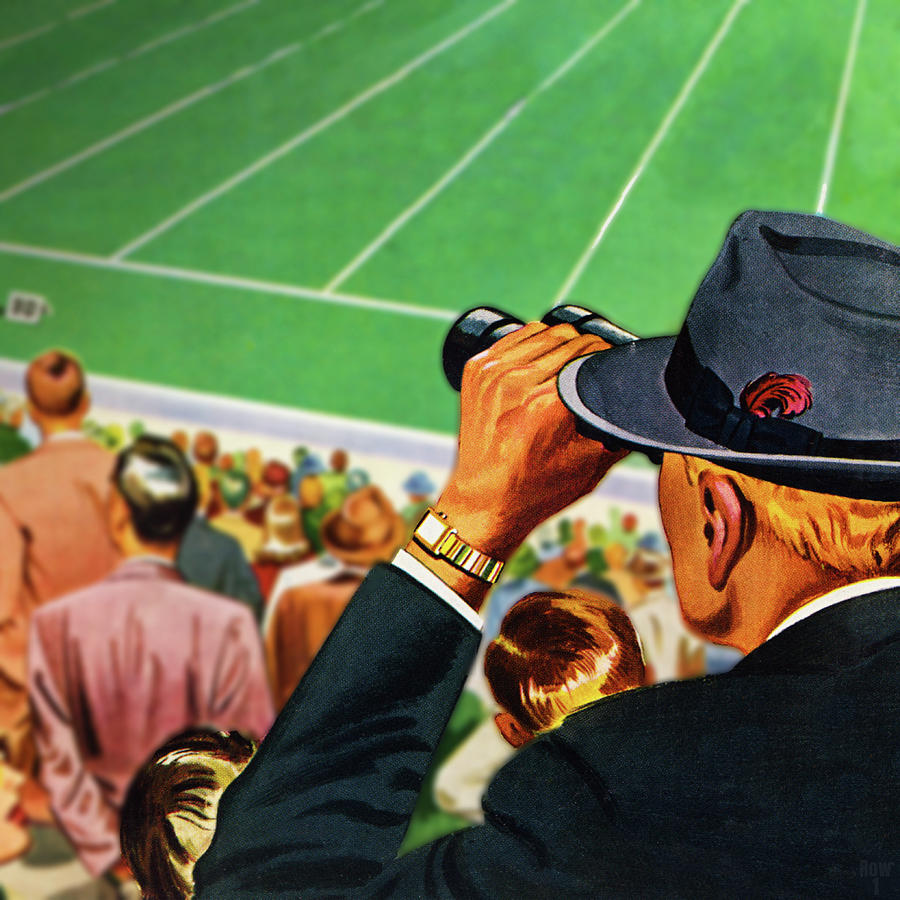 1952 Football Gameday 3D Art Mixed Media by Row One Brand