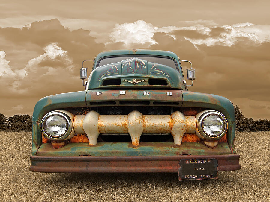 1952 Rusty Ford F-1 Truck Photograph by Gill Billington