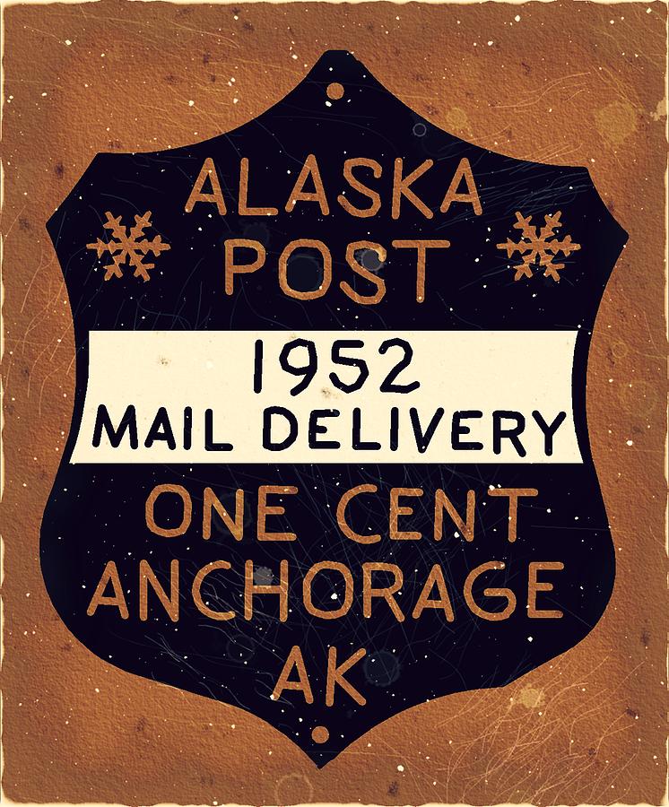 1952 Union PO - Anchorage Alaska - 1ct. Local Mail Delivery - Almond Edition - Mail Art Post Digital Art by Fred Larucci