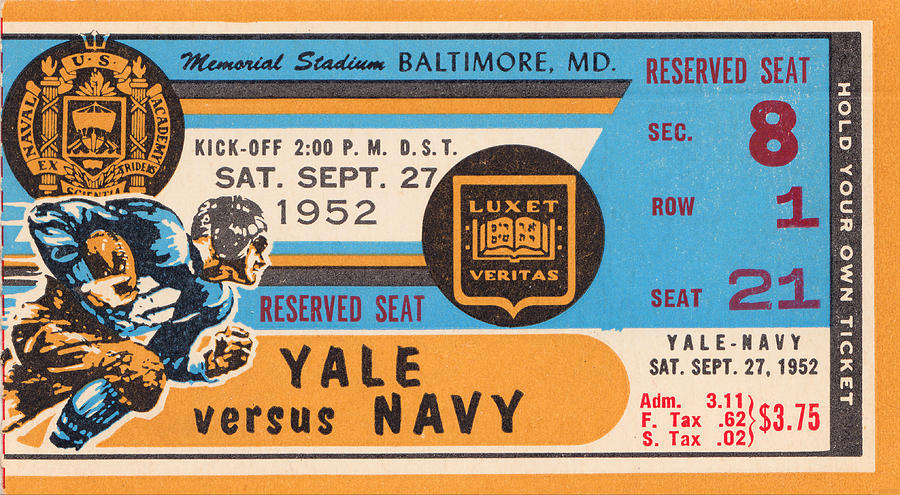 1952 Yale vs. Navy Mixed Media by Row One Brand