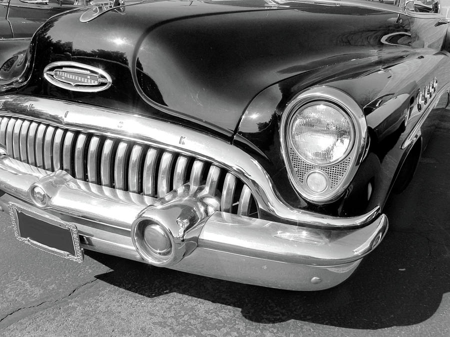 1953 Buick Roadmaster Front BW Photograph by DK Digital