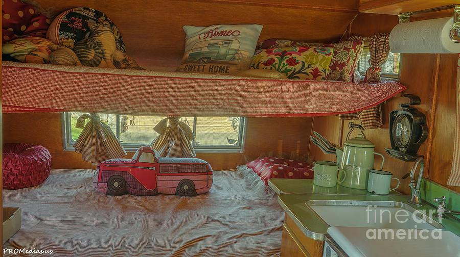 1953 Empire travel trailer beds Photograph by PROMedias US